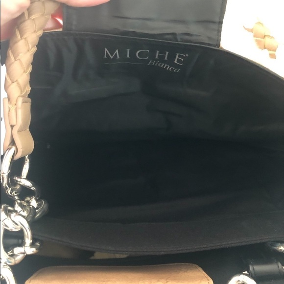Miche Bianca Faux Leather Snake Print Demi Bag Braided Straps Base Bag & Shell - Picture 7 of 9